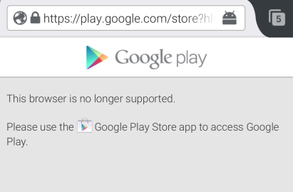 Google Play on Firefox for Android