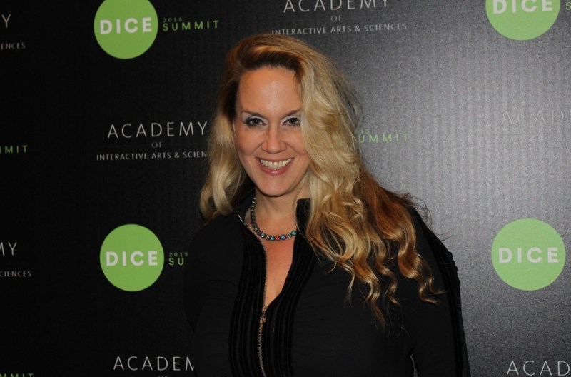 Brenda Romero at the DICE Summit. She'll get an ambassador award at the GDC 2015.