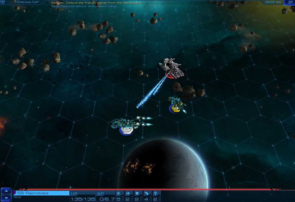 Sid Meier's Starships combat action.