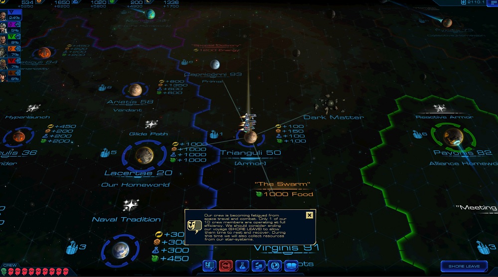Sid Meier's Starships galaxy map.