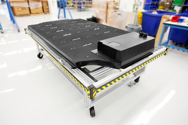 Tesla's Model S lithium ion battery pack.