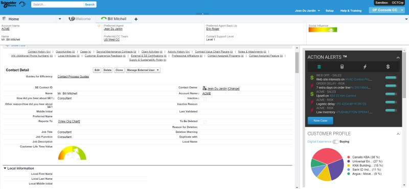 A CustomerMatrix screen showing Action Alerts.