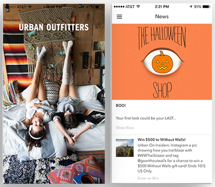 An Appboy-powered app for Urban Outfitters