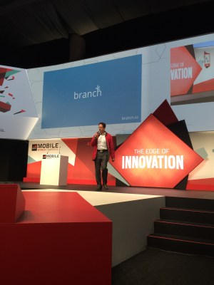 Branch Metrics onstage at MWC.