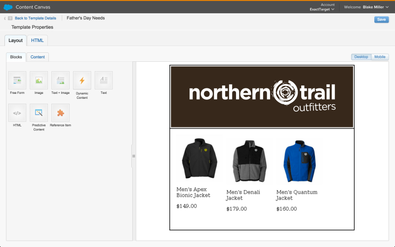 A content-for-email screen that uses Predictive Decisions in Salesforce's Marketing Cloud.