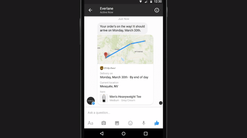 Facebook's Messenger Platform will let you track the shipment of things you've ordered from online retailers -- right inside Messenger.