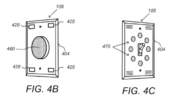 Google's smart wall switch concept, in the patent application "Security Scoring in a Smart-Sensored Home." 