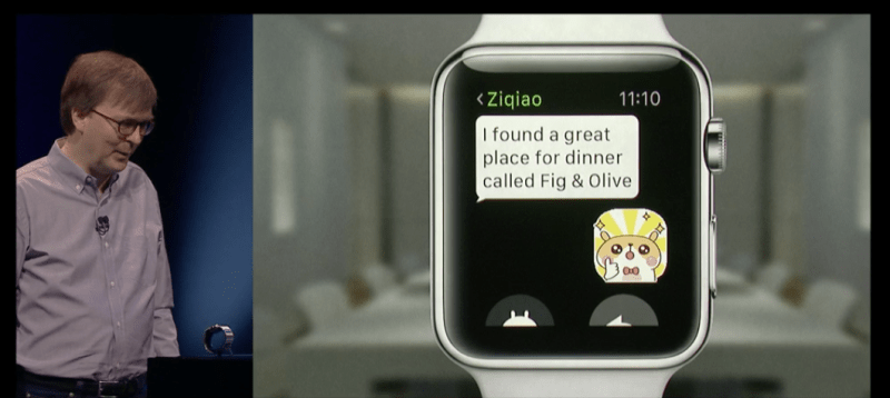 WeChat on the Apple Watch.