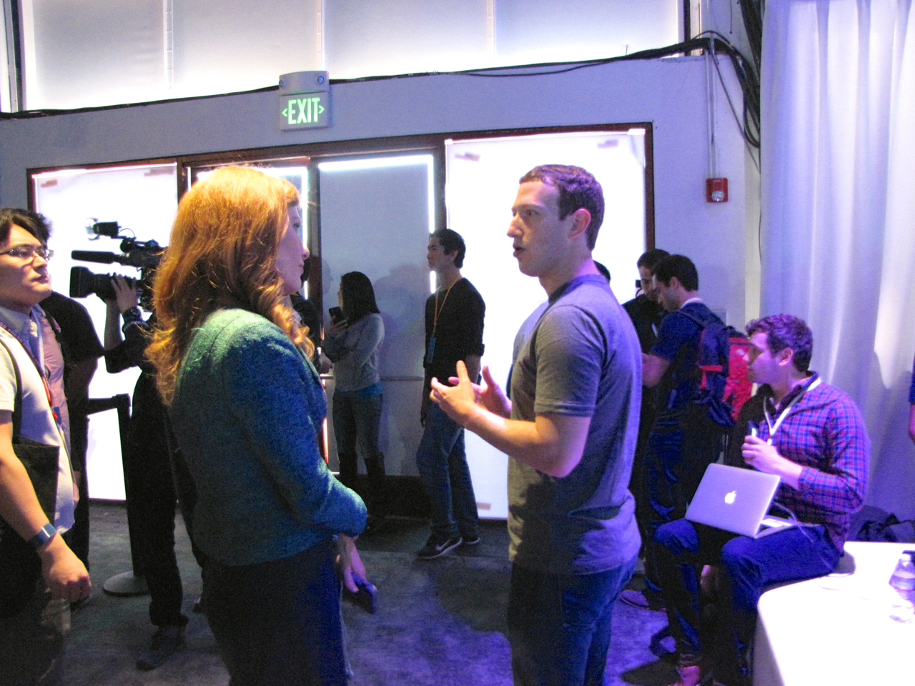 Facebook CEO Mark Zuckerberg giving an interview at F8 in San Francisco.