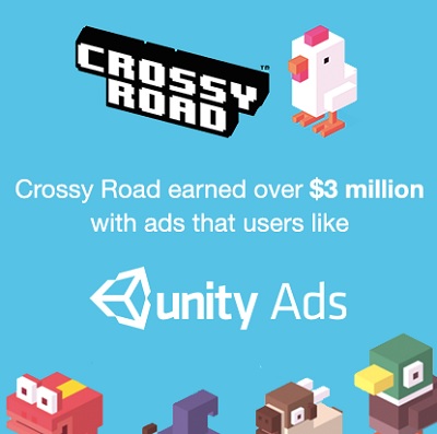 Unity Ads made $3 million for Crossy Road.