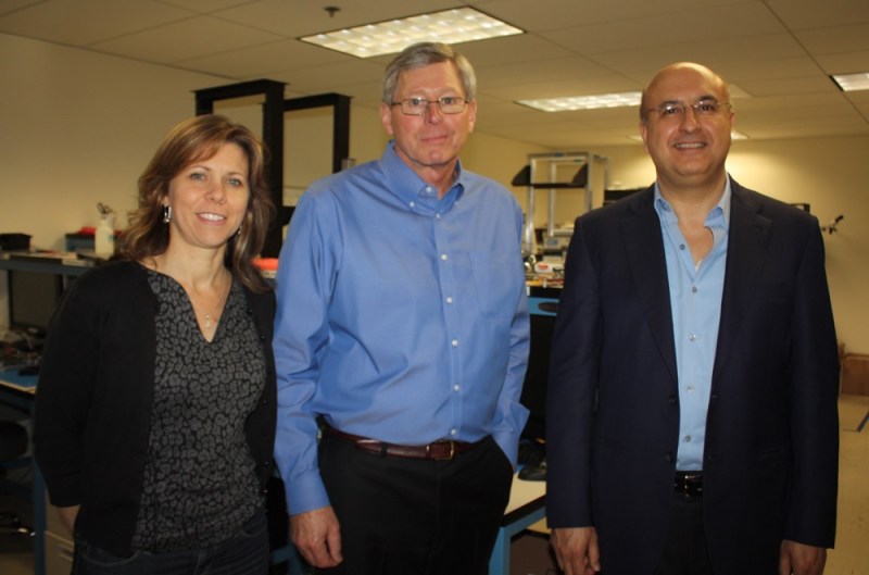 Vital Connect's Valeska Schroeder, Steve Zadig, and Nersi Nazari.