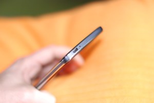 The Alcatel OneTouch Idol 3 is almost as thin as an iPhone 6 Plus. Photo by Simon Cohen.