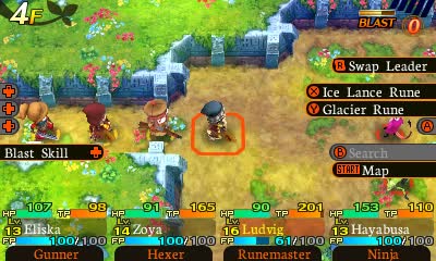 The top-down presentation of Etrian Mystery Dungeon looks nothing like the 3D corridors of Etrian Odyssey. 