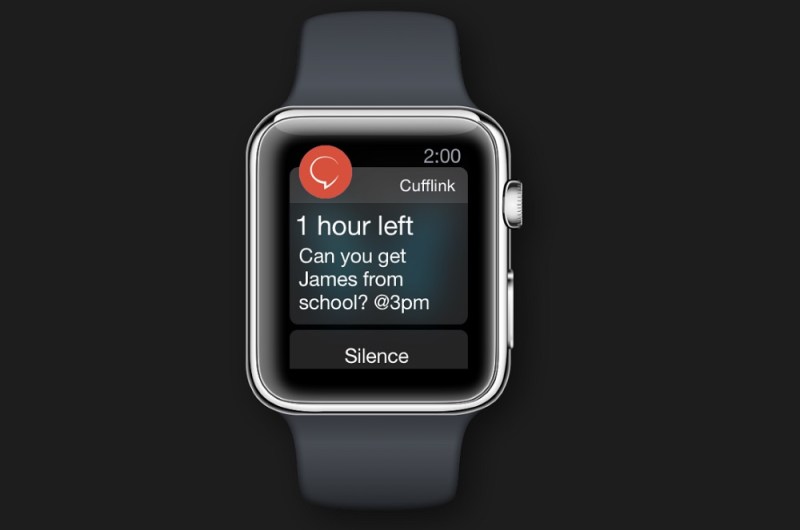 Notification from Cufflink app on Apple Watch