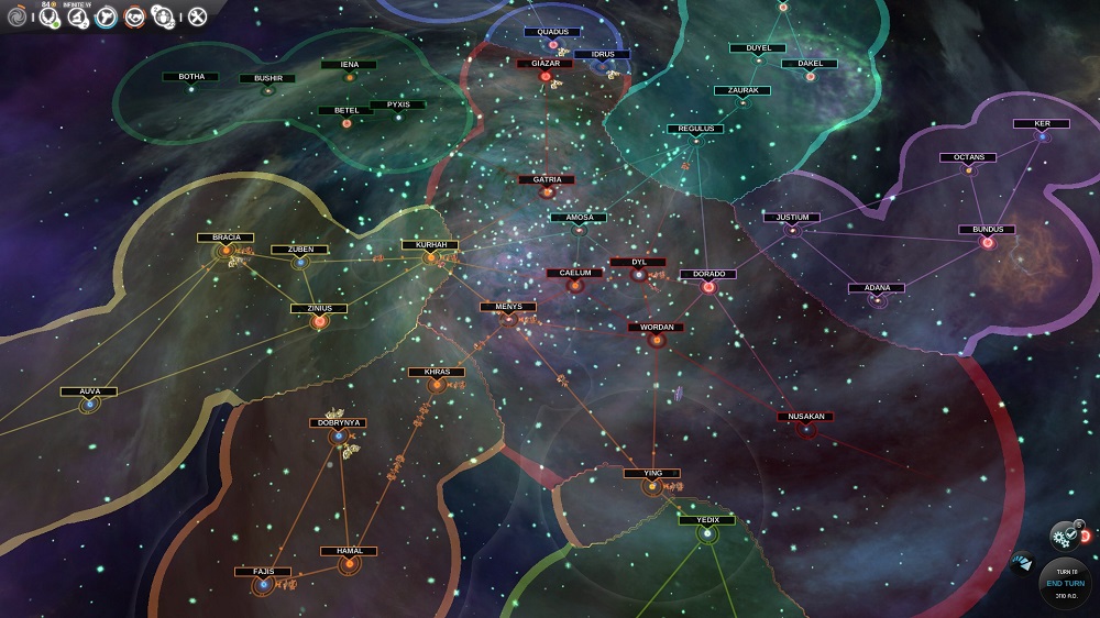 A late-game map in Endless Space. 