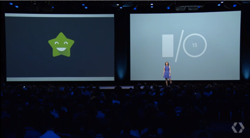 Google Play product manager Ellie Powers at the 2015 Google I/O keynote in San Francisco on May 28.