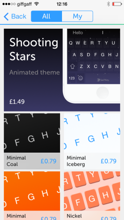 SwiftKey Theme Store on iOS