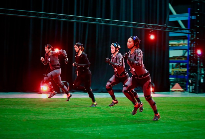 Four U.S. soccer stars do motion capture for FIFA 16 game.