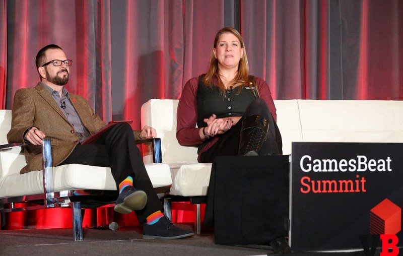 Stewart Rogers of VentureBeat and Kate Edwards of IGDA