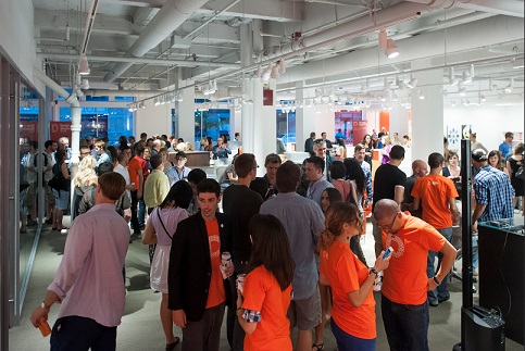 A networking event in Boston's Innovation District