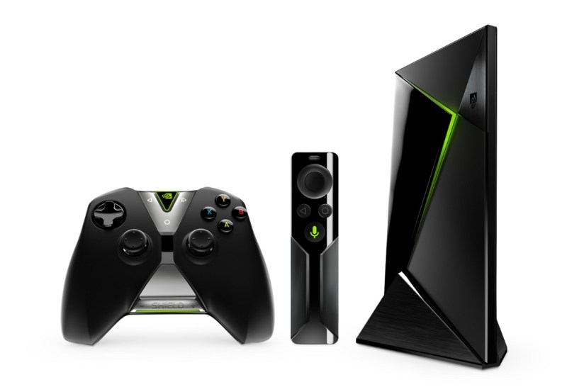 Nvidia Shield set-top box, Shield remote control, and Shield Controller