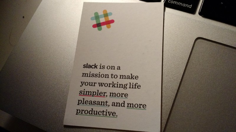 Slack chief marketing officer Bill Macaitis' business card.