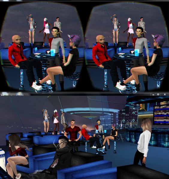 IMVU, viewed stereoscopically through a VR headset.