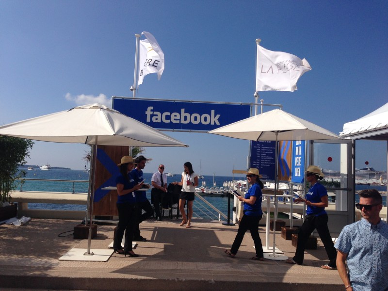 Facebook on the beach at Cannes Lions. Suck it, Menlo Park.