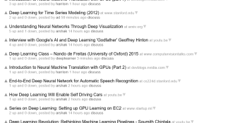 Of course. There is now a Hacker News for deep learning