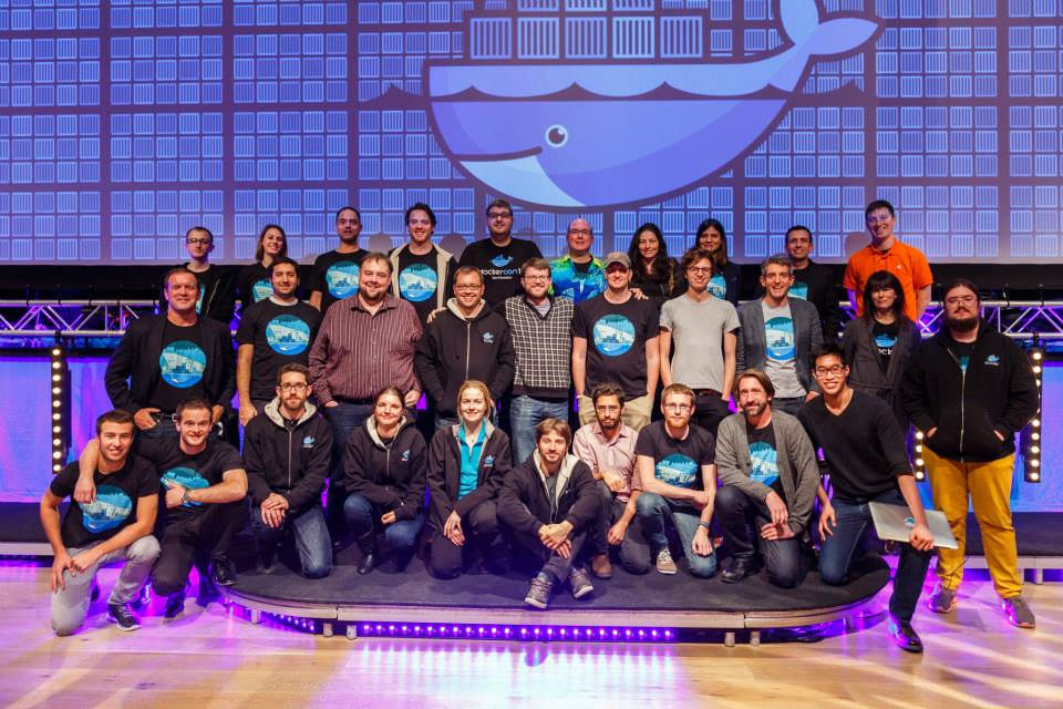 The Docker team at DockerCon Europe 2014 conference in Amsterdam on Dec. 5, 2014.