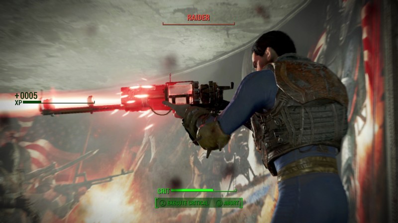 Fallout 4 has a laser gun that you crank.