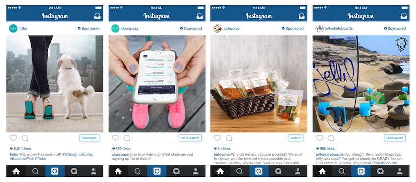 Instagram ads with actionable buttons