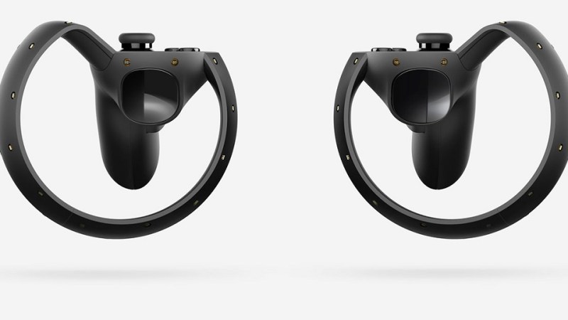 The Rift headset with the Touch controllers.