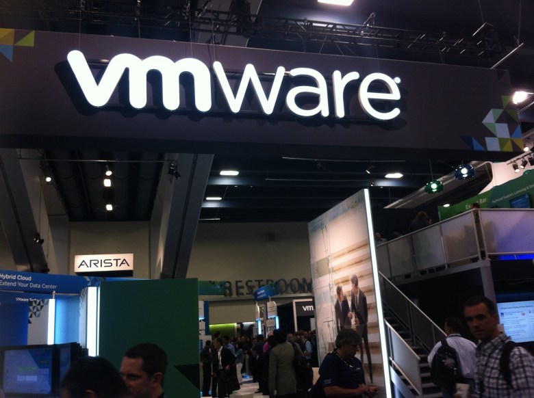 On the exhibition floor at VMware's VMworld conference in San Francisco on Aug. 14, 2014.