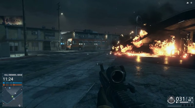 Gas station explosion in Battlefield Hardline: Criminal Activity.