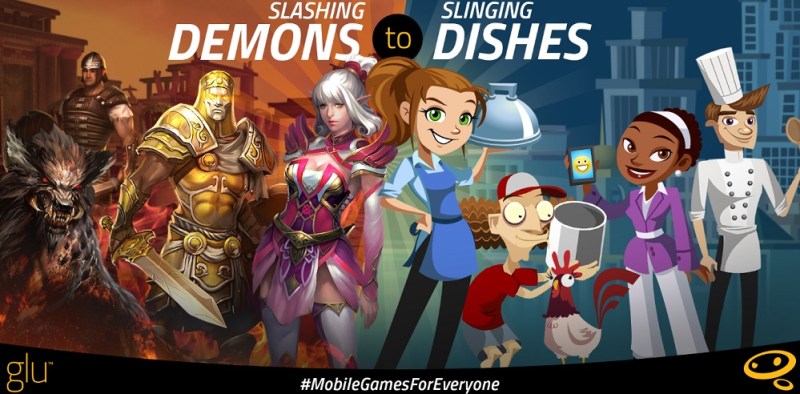 Glu Mobile games range from hardcore role-playing games to Diner Dash.