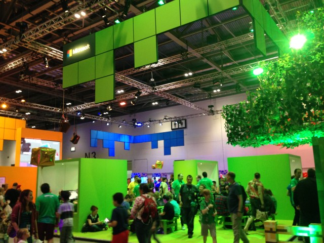 The Microsoft booth at Minecon 2015. 