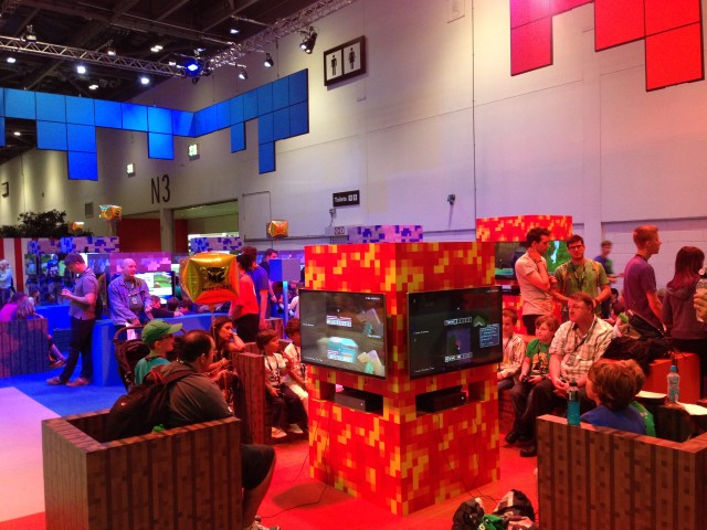 The Microsoft booth at Minecon 2015. 