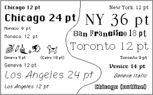 Mac fonts designed c. 1983-1984 by Susan Kare