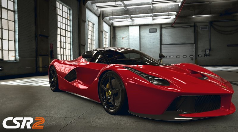 Ferrari in a garage in CSR2.