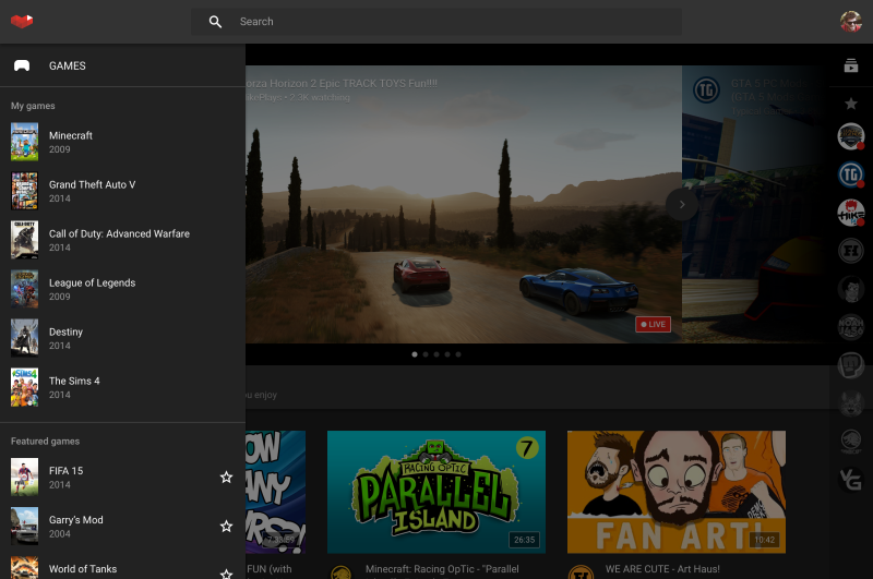 YouTube will enable you to build a list of games that you enjoy.