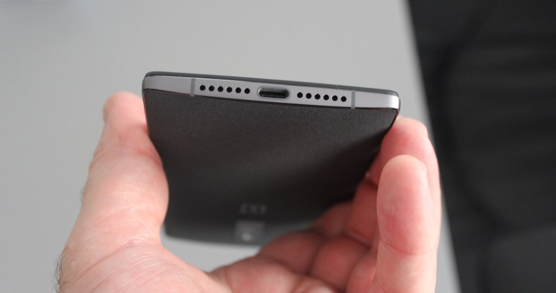 The OnePlus 2 is the first smartphone to use a USB-C cable for data and power.