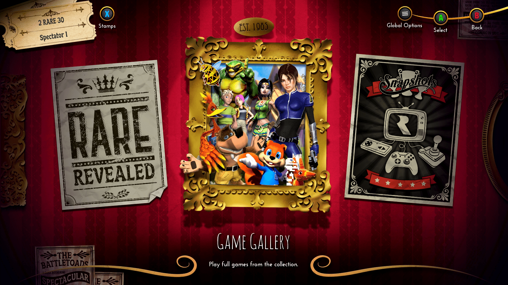 Enter the theater of Rare Replay.