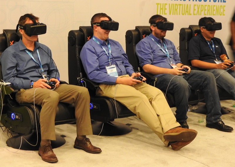 Demos of the Oculus Rift virtual reality goggles at the Intel Developer Forum.
