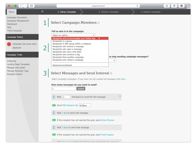 A workflow screen in Real Magnet.