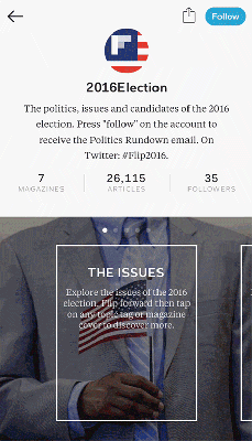 Flipboard's 2016 Election Central channel