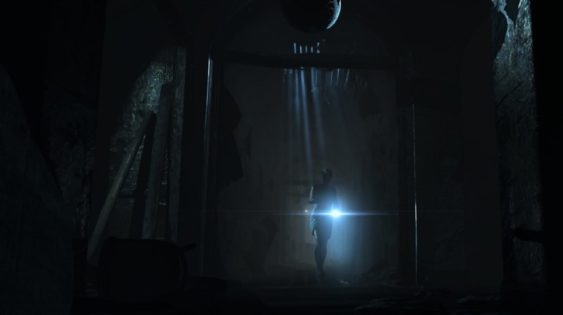 Yes, it's time to run. A scene from Until Dawn, where Samantha confronts a creepy guy.