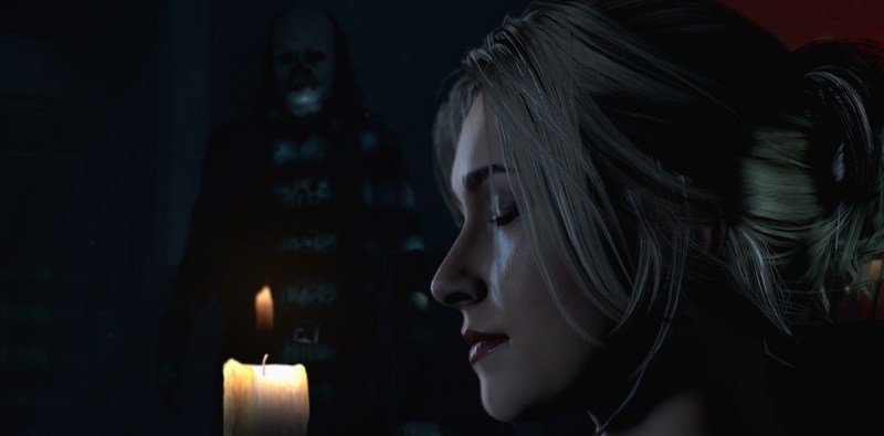 Samantha, played by Hayden Penetierre, is about to be in trouble as she takes a bath in Until Dawn.