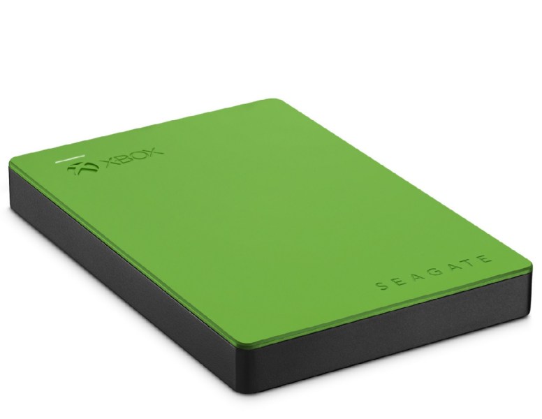 Close-up of Seagate's 2-terabyte hard drive for Xbox One and Xbox 360