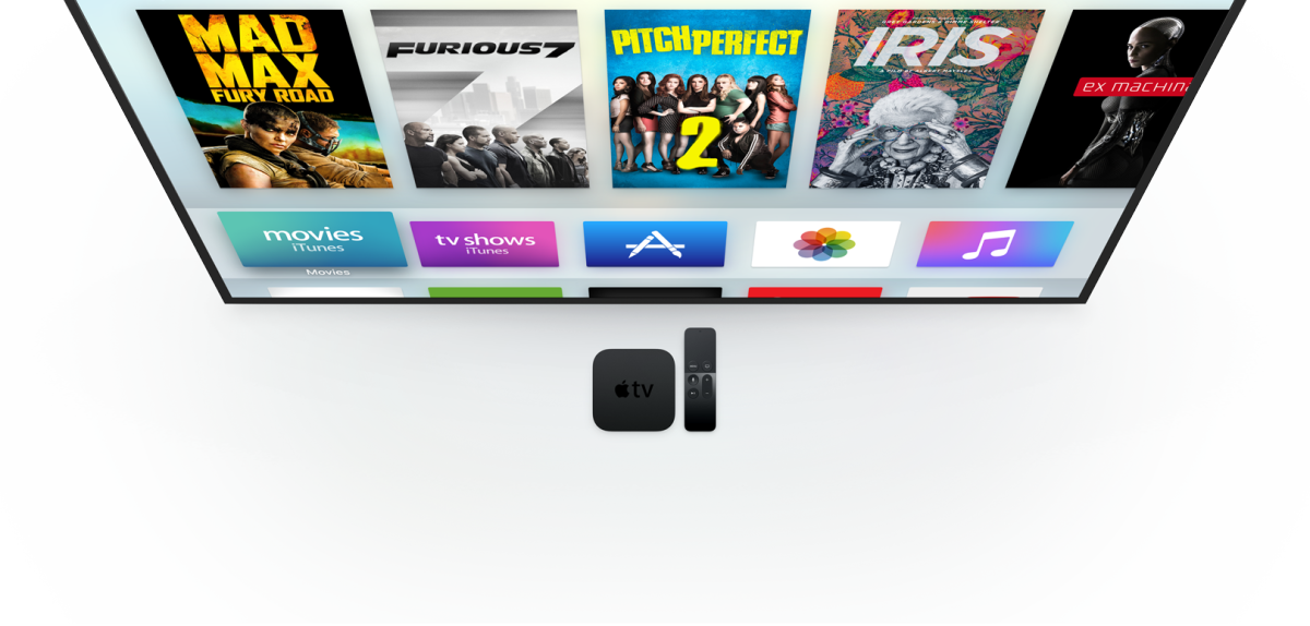 The new Apple TV, with set-tup box and remote